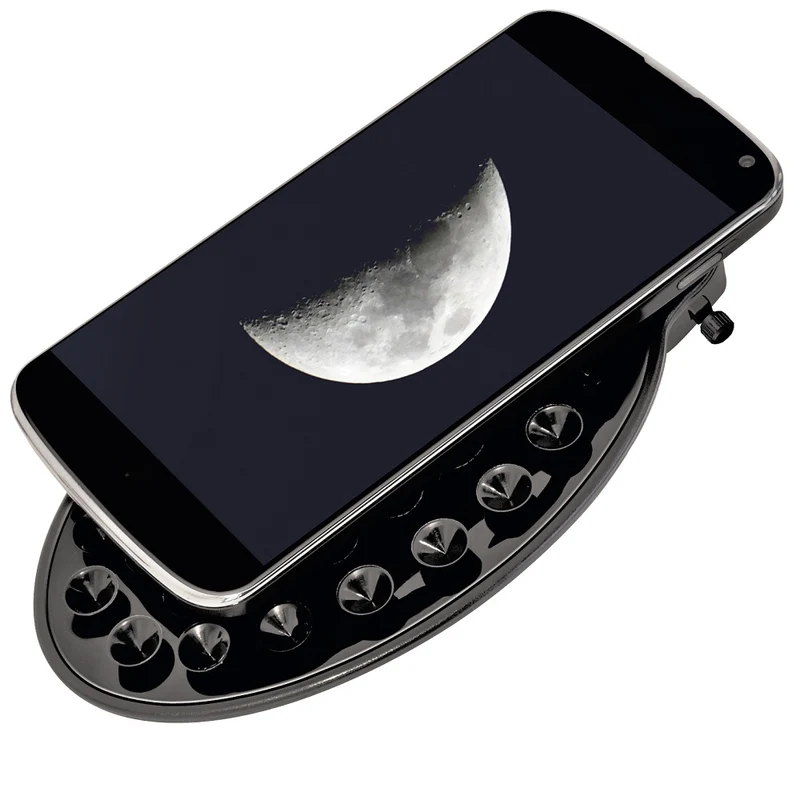 BRESSER Arcturus 60/700 AZ Carbon Design -Linsenteleskop mit Smartphone-Kameraadapter