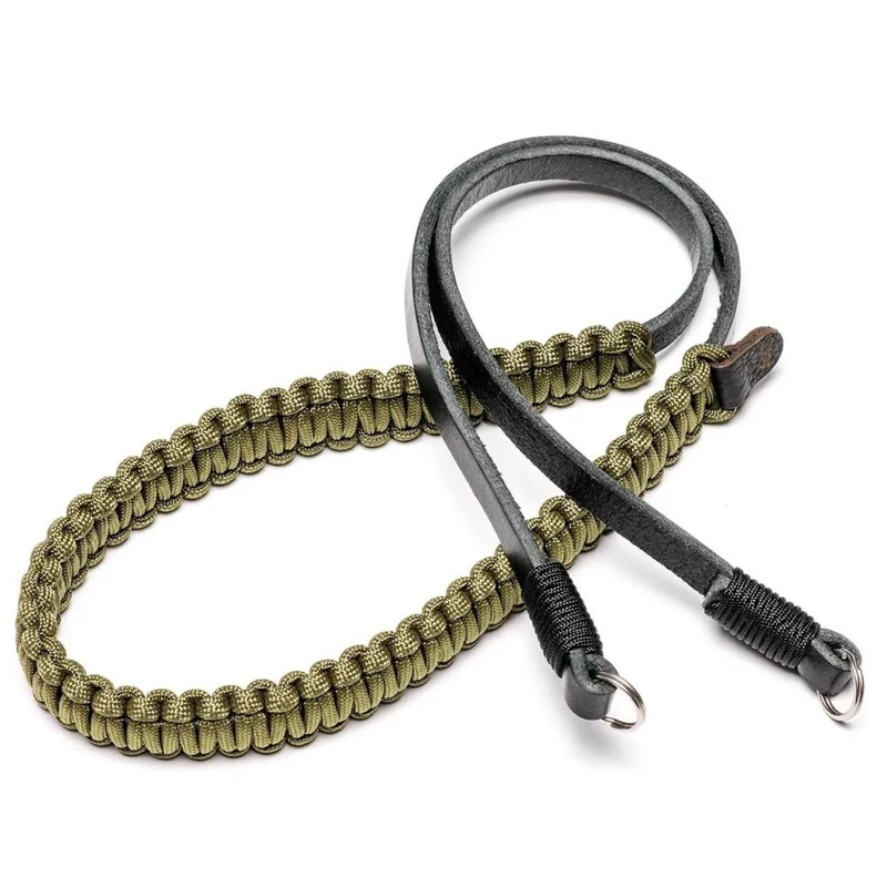 Leica 18895 Paracord belt made by COOPH black/olive green 100 cm