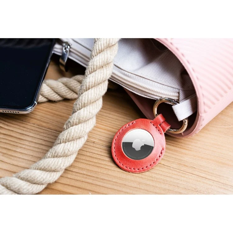 FIXED Leather Schutzhülle für AirTag rot