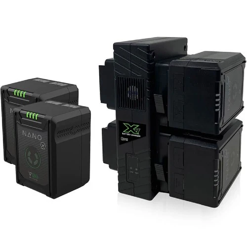 Core SWX Compact NANO Micro Akku-Kit mit V-Mount und Ladegerät (4x NANO-V150 und 1x GP-X4S)