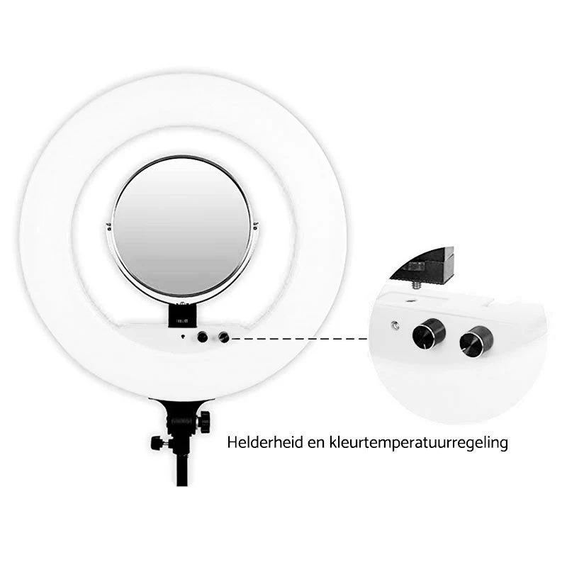 Caruba Round Vlogger 18 Inch LED Set PRO with Bag white