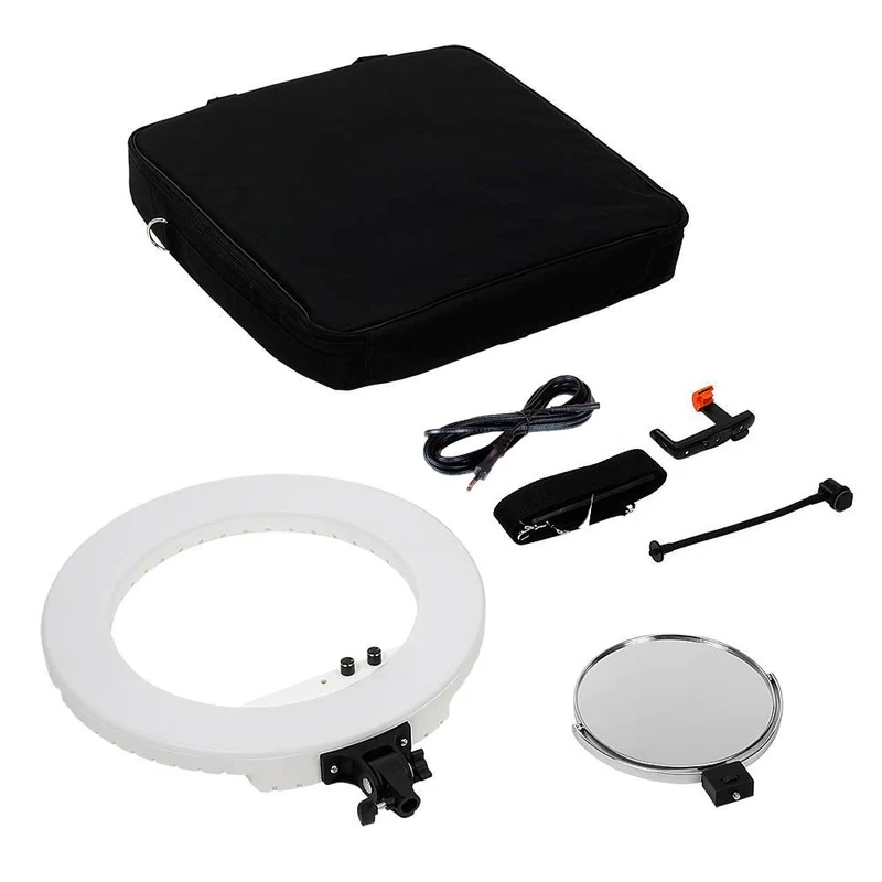 Caruba Round Vlogger 18 Inch LED Set PRO with Bag white