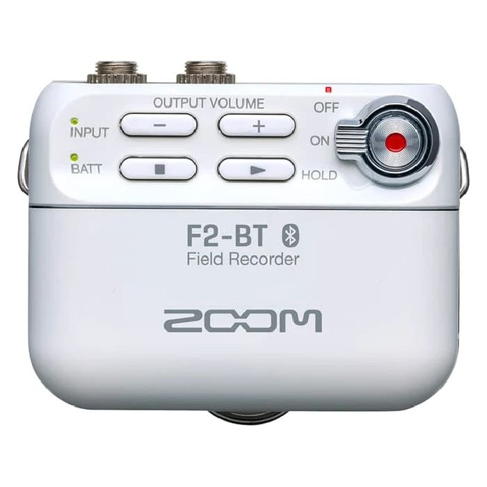 Zoom F2-BT Field Recorder with Bluetooth and Lavalier Mic white