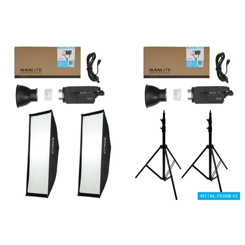 Nanlite FS300B Zweifarben-LED-Bausatz (mit Stativ und Softbox)