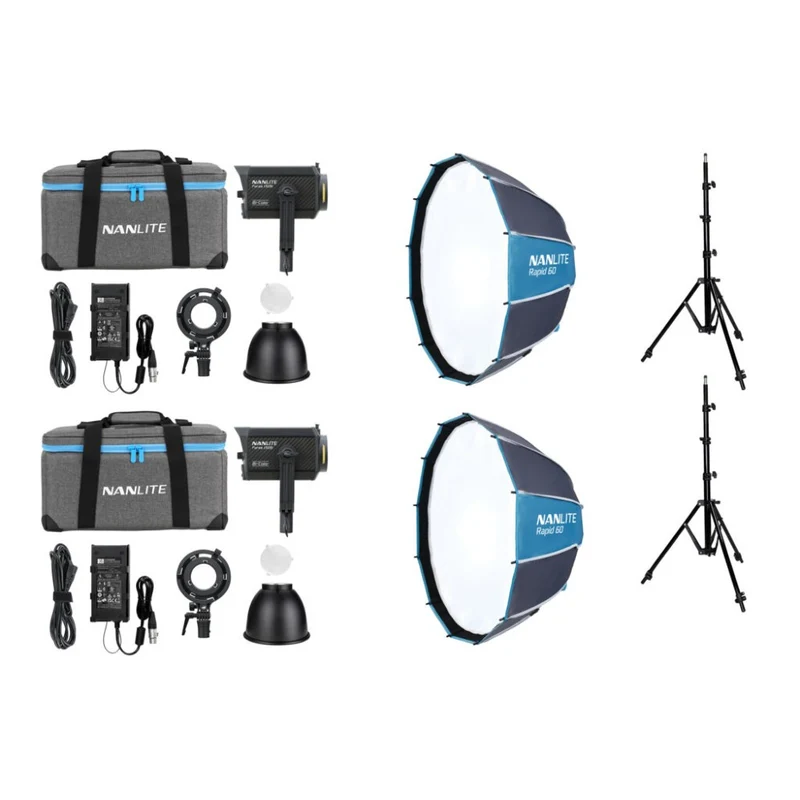Nanlite Forza 150B Bi-colour LED dual kit (w/ light stand and softbox)