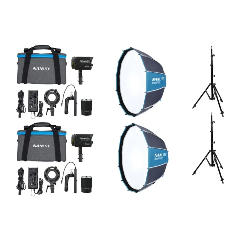 Nanlite Forza 60B II Bi-color LED dual kit (mit Lichtstativ und Softbox)