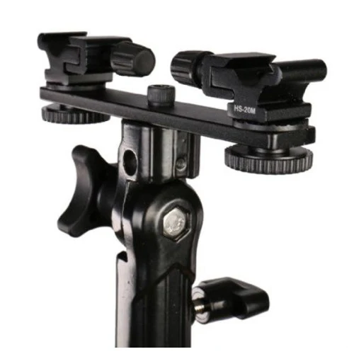 Falcon Eyes Twin Mount Tilting Bracket + 2 x Flash Shoe CLD-14A
