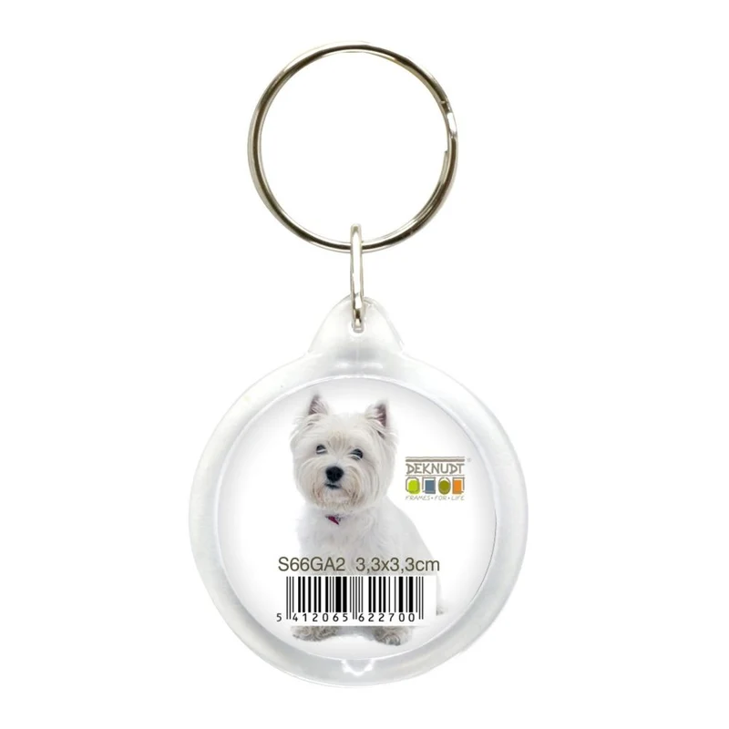 Deknudt Round photo key ring in plastic S66GA2