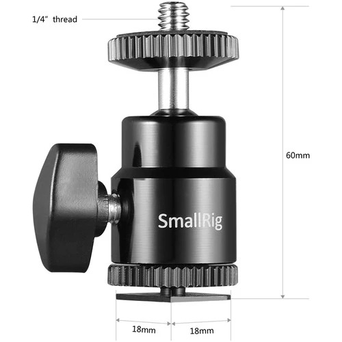 SmallRig 1/4 "Camera Hot shoe Mount with Additional 1/4" Screw (2pcs Pack) 2059