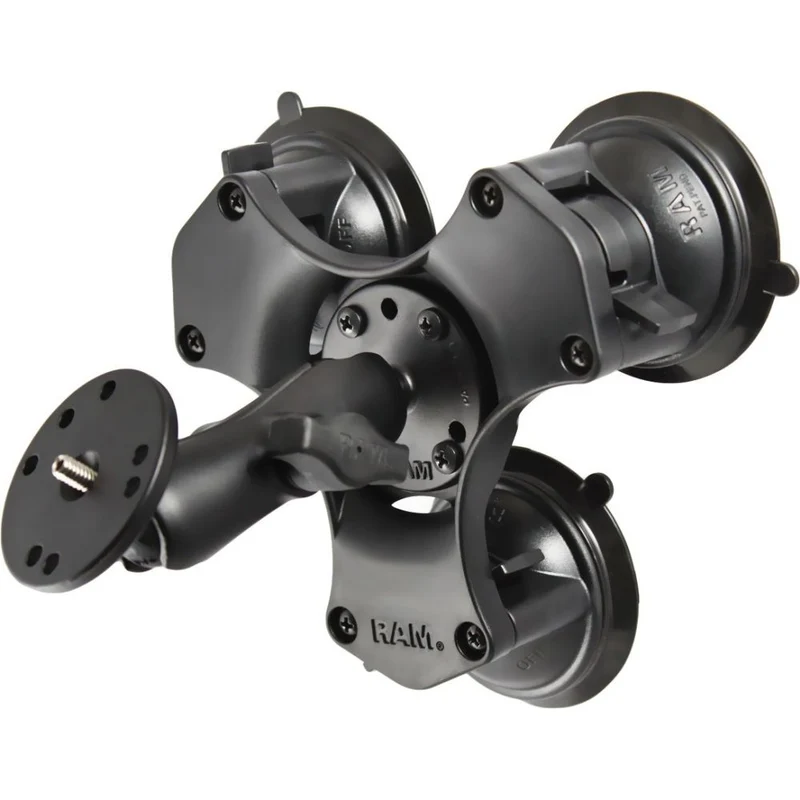 Rammount Triple 3.3" Suction Cup Round Base 1/4"