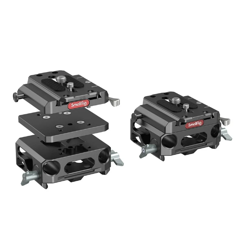 SmallRig 3067 Leichtgewichtgrundplatte mit doppelter 15-mm-Stangenklemme (Magnesiumlegierungsversion)