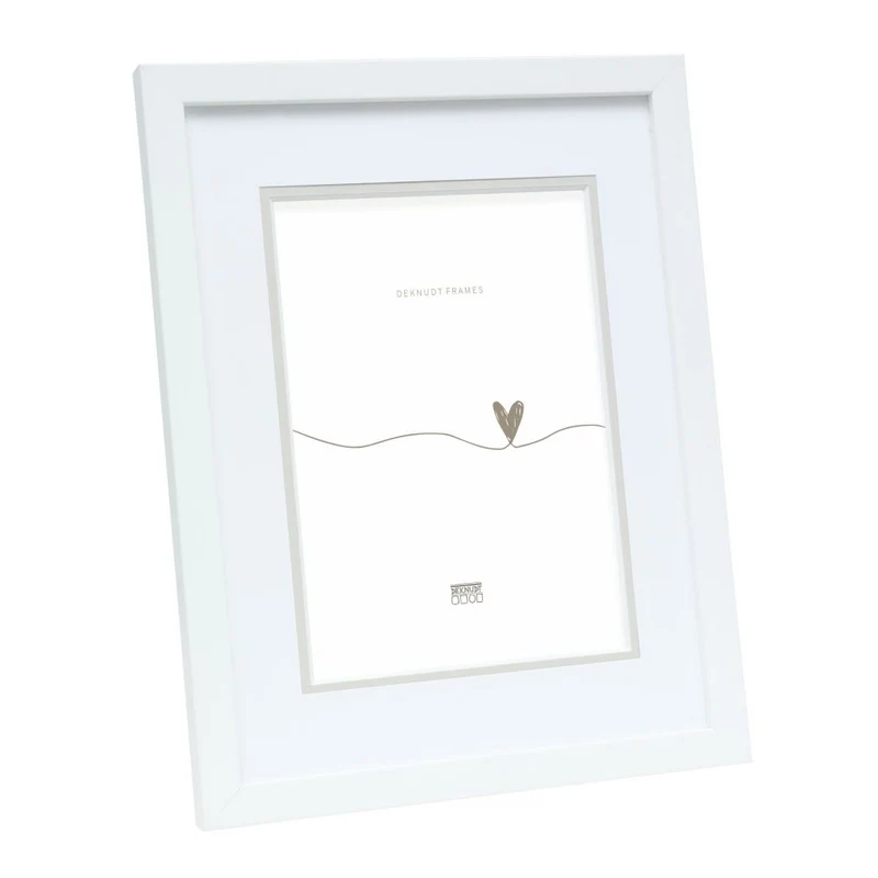 Deknudt Photo frame in white with passe-board 15x20 S43AK1