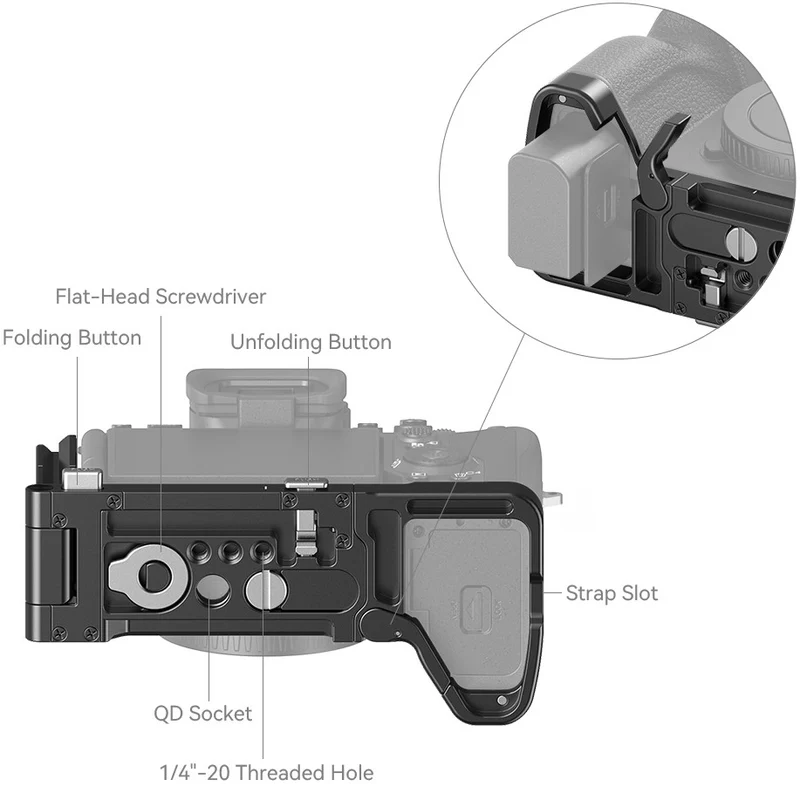 SmallRig 3984 Faltbares L-Halterung für Sony Alpha 7R V / Alpha 7 IV / Alpha 7S III