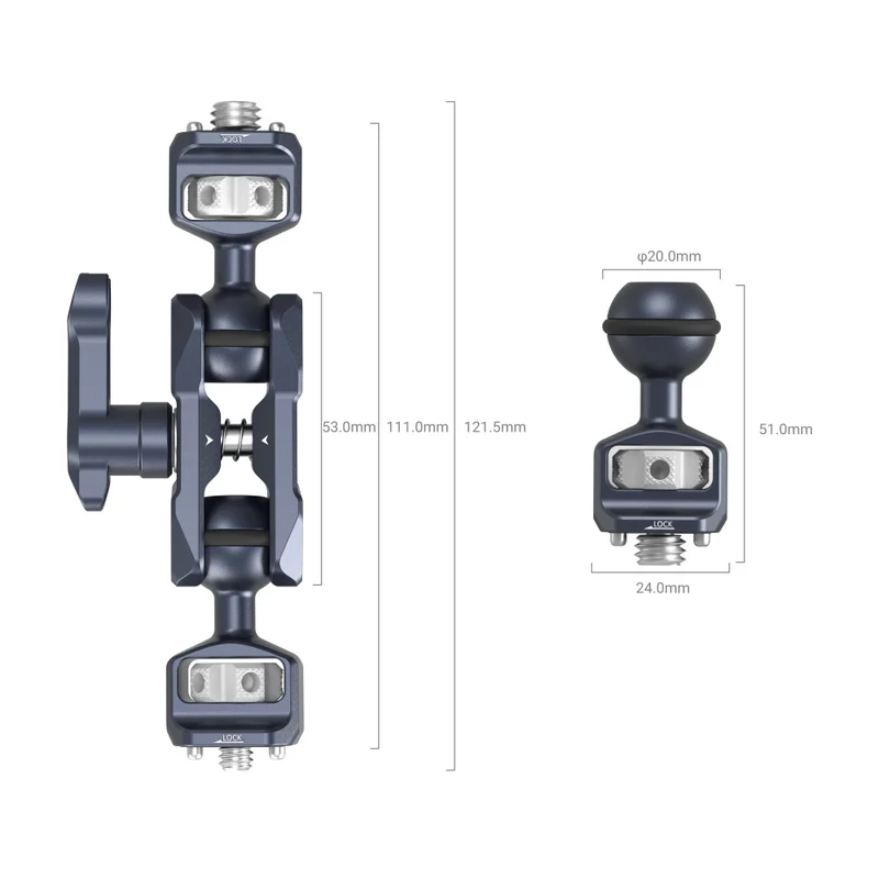 SmallRig Magic Arm with Dual Ball Heads (1/4”-20 Screw and ARRI Locating Screw) 3874