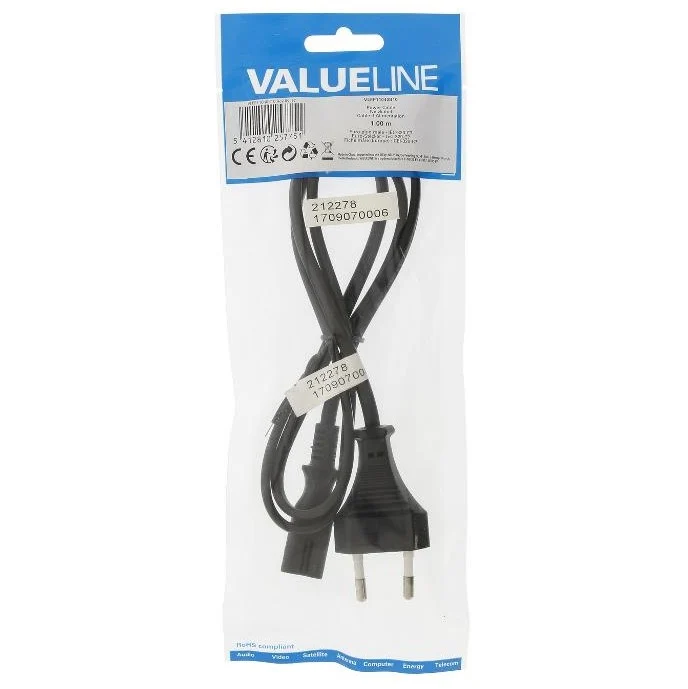 Valueline power cable Europlug 1.0m