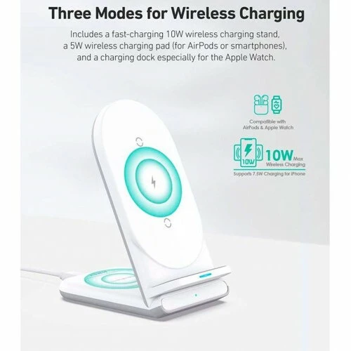 Aukey Aircore 2-in-1 Wireless Ladeständer weiß