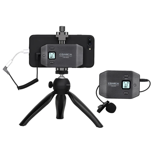 Comica UHF 6-Kanal Mini&Flexibles Funkmikrofon mit abnehmbarem normalen Griff