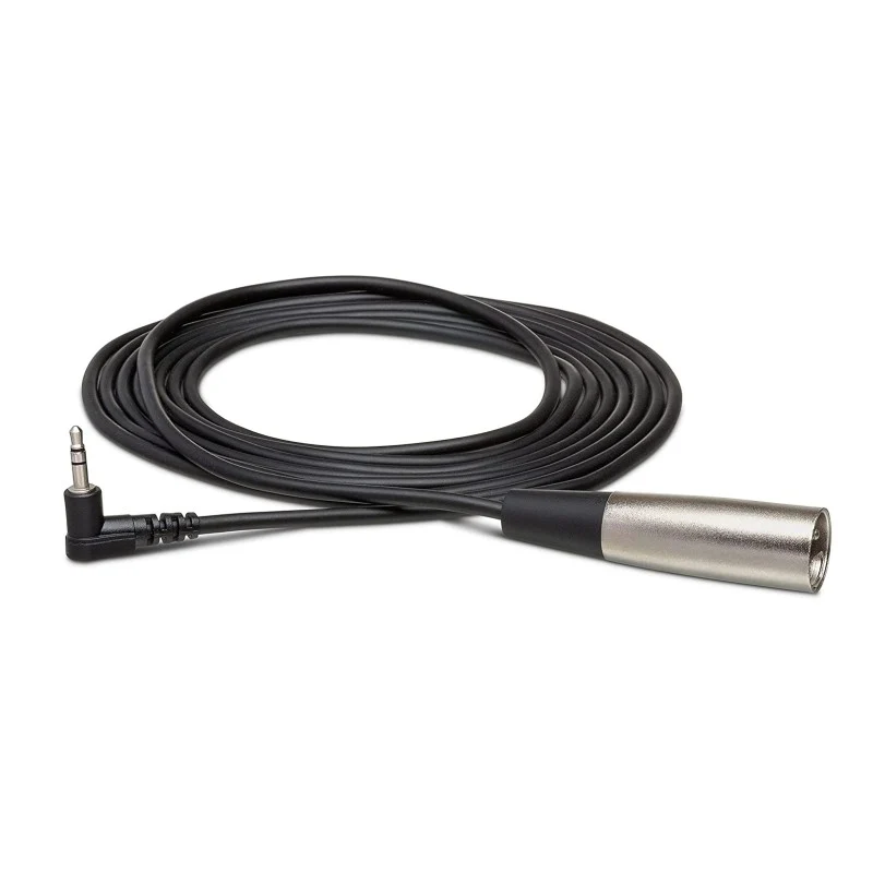 Hosa Camcorder Mikrofonkabel, rechtwinklig 3,5mm TRS auf XLR3M, 3m