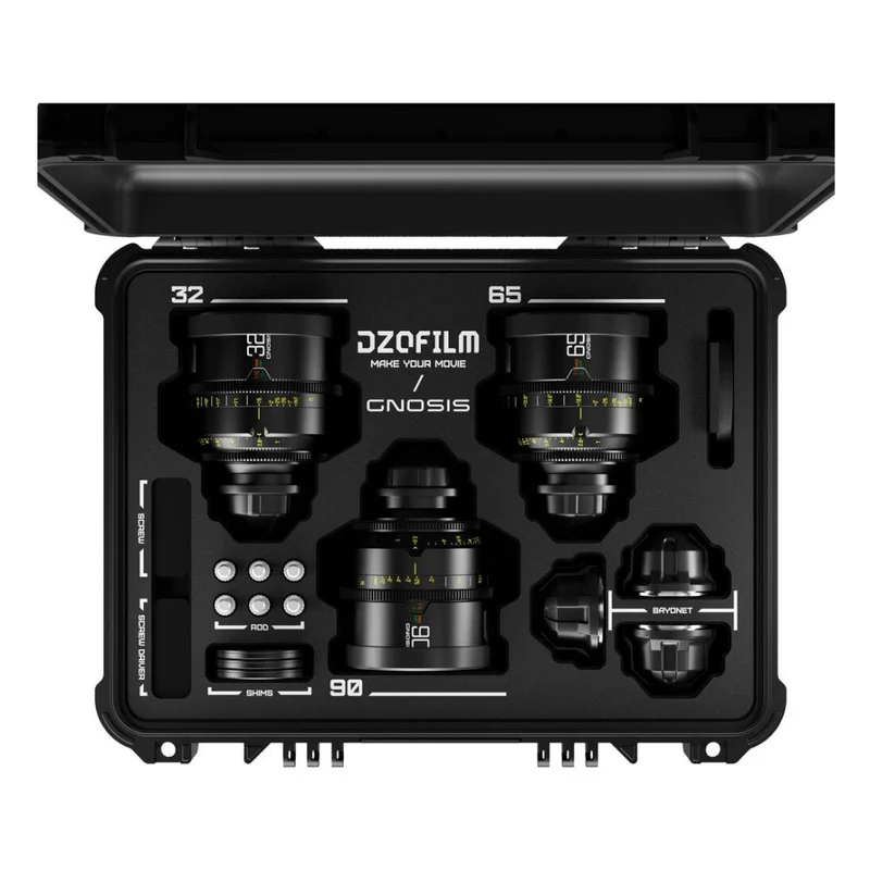 DZOFilm Gnosis Makro 3-Objektiv-Kit (32mm/65mm/90mm T2.8) im Sicherheitskoffer - metrisch