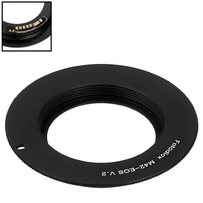 Fotodiox Objektivanschlussadapter kompatibel mit M42 Typ 2 Schraubgewinde-SLR-Objektiv auf Canon EOS (EF, EF-S) Mount SLR-Kameragehäuse - mit Generation v10 Fokusbestätigungschip