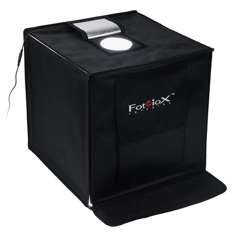 Fotodiox Pro LED Studio-in-a-Box for table photography - Includes light tent, integrated LED lighting, carrying bag and four backgrounds