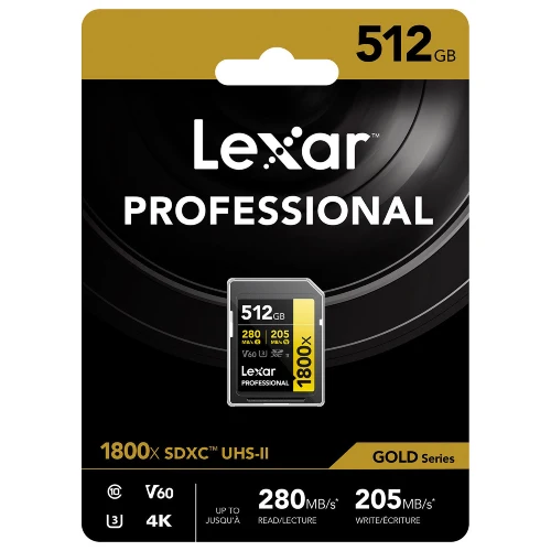 Lexar Professional Gold SD-Karte UHS-II - R280/W205 MB/s - 512GB - V60