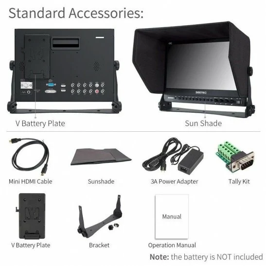 Feelworld Seetec 13,3 "Aluminium Design IPS 1920 × 1080 Pro Broadcast LCD-Monitor mit 3G-SDI HDMI AV