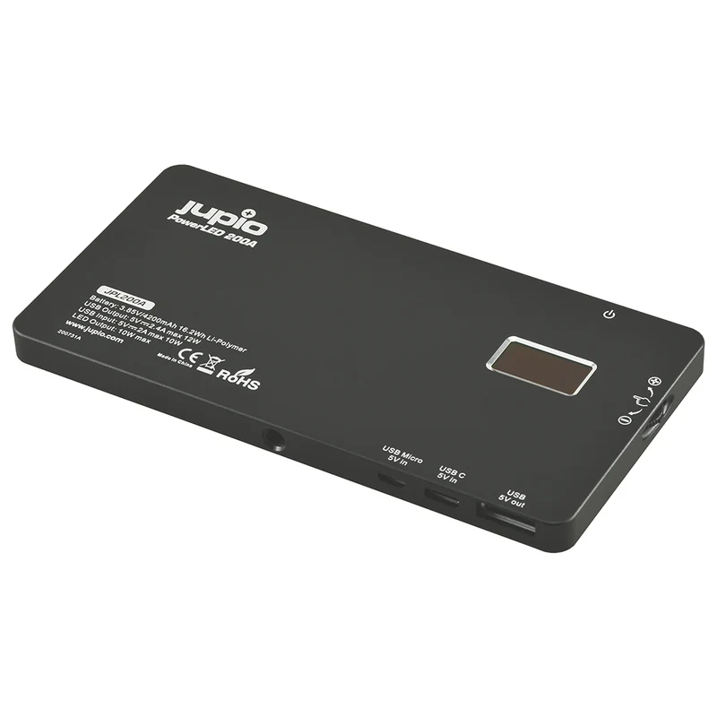 Jupio PowerLED 200 mit Eingebauter Powerbank Aluminium