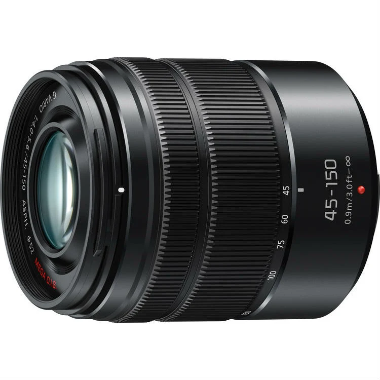 Panasonic MFT 45-150mm f/4-5.6 schwarz mega O.i.S. Lumix G **