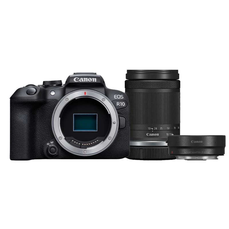Canon EOS R10 Body + RF-S 18-150mm f/3.5-6.3 IS STM + EF - RF Mount adapter