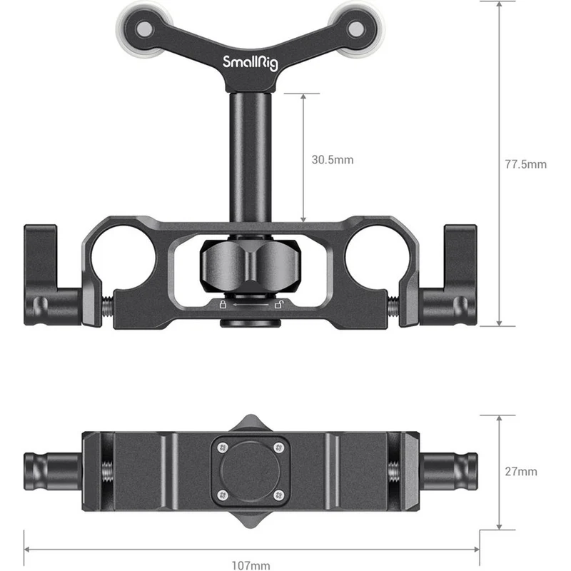 SmallRig 2727 universelle 15mm LWS Stangenhalterung für Objektive