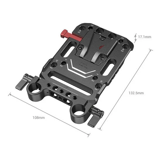 SmallRig V-Mount-Batterieplatte mit doppelter 15-mm-Stabklemme 3016