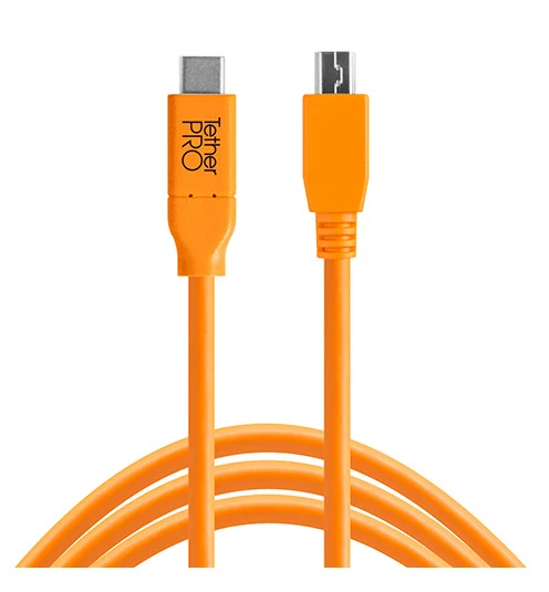 Tether Tools TetherPro USB-C to 2.0 Mini-B 8-Pin 4.6m Orange