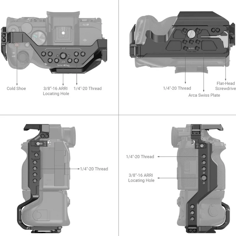 SmallRig 3594 Käfig für Sony Alpha 7S III/Alpha 7 IV/Alpha 7R IV/Alpha 1 mit VG-C4EM Batteriegriff