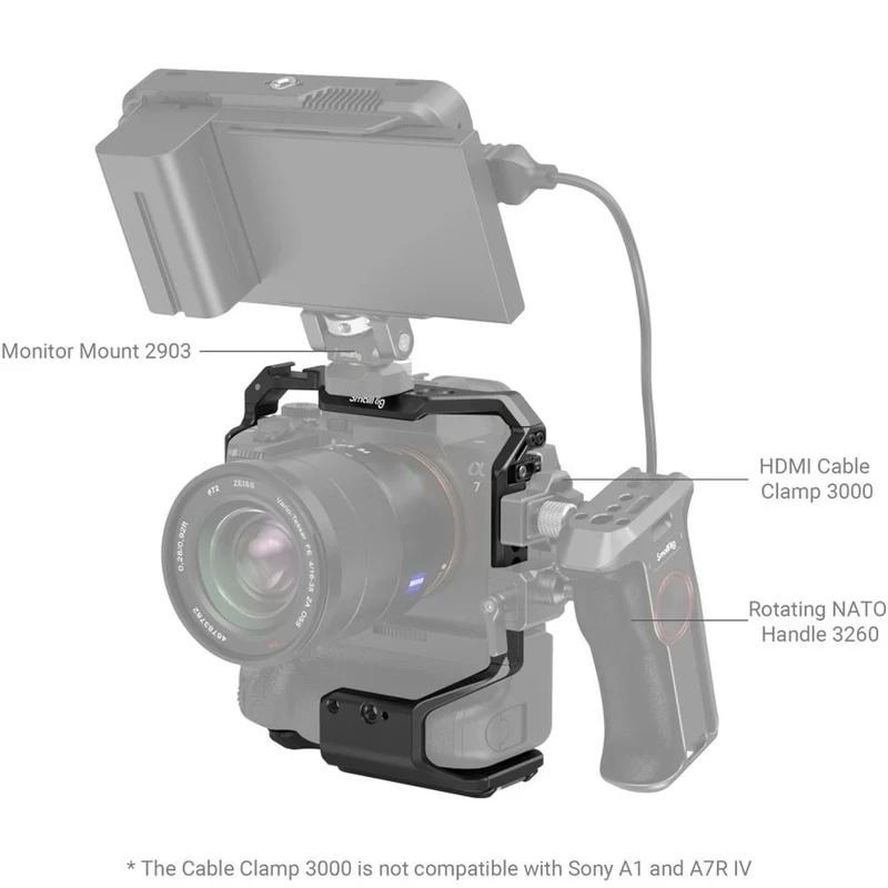 SmallRig 3594 Käfig für Sony Alpha 7S III/Alpha 7 IV/Alpha 7R IV/Alpha 1 mit VG-C4EM Batteriegriff