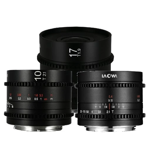 Laowa MFT Cine Prime, 3-Weitwinkelobjektiv-Bundle (7,5mm, 10mm, 17mm)