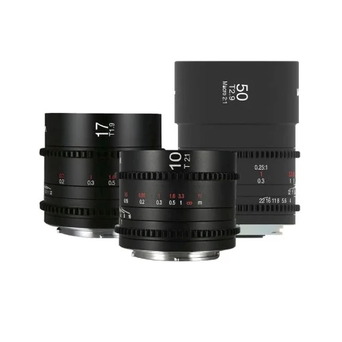 Laowa MFT Cine prime 3-Objektiv-Paket [Weitwinkel + Makro] (10mm, 17mm, 50mm)
