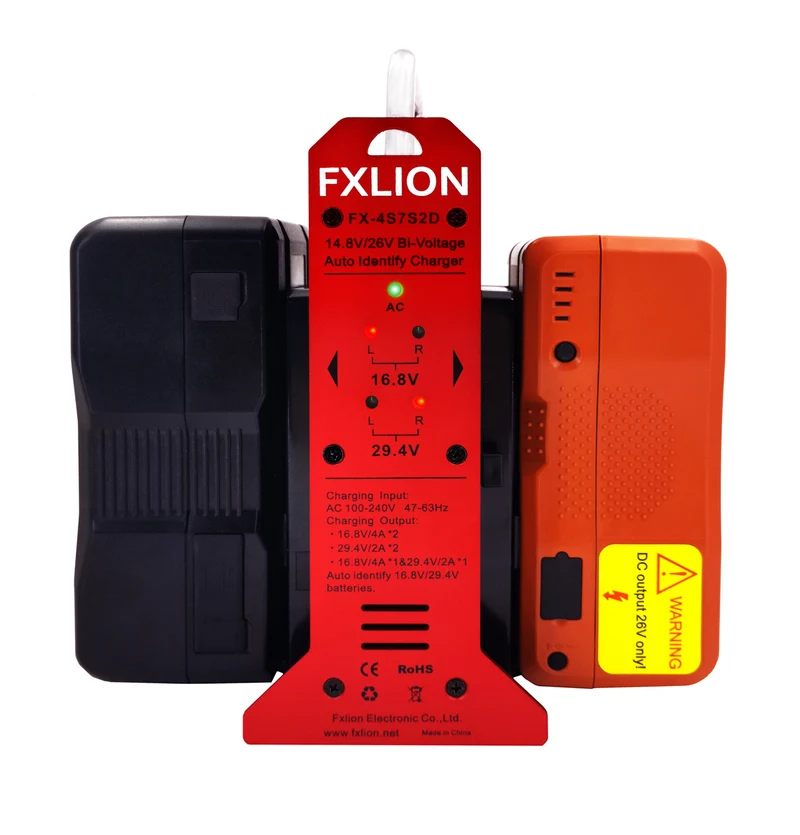Fxlion FX-PL4S7S2D 14.8V/26V Battery 2-ch V-Mount Charger