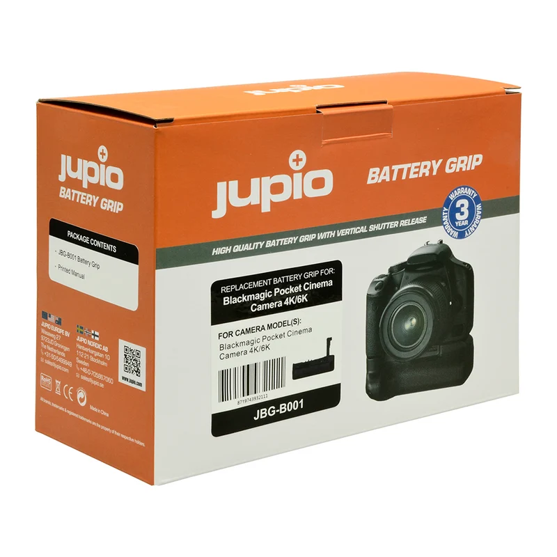 Jupio Batteriegriff für Blackmagic Pocket Cinema Kamera 4K/6K