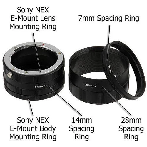 Fotodiox Macro Extension tube set for Sony E-mount (Macro-Tube-SnyE)