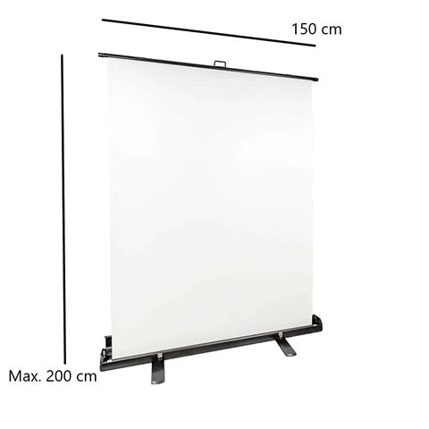 StudioKing Roll-Up Background Screen FB-150200FW 150x200 cm White