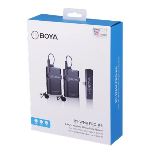 Boya 2.4 GHz Duo Lavalier Wireless Microphone BY-WM4 Pro-K6 for Android