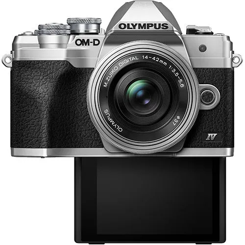Olympus OM-D E-M10 Mark IV System Camera in silver + 14-42mm EZ Lens in silver