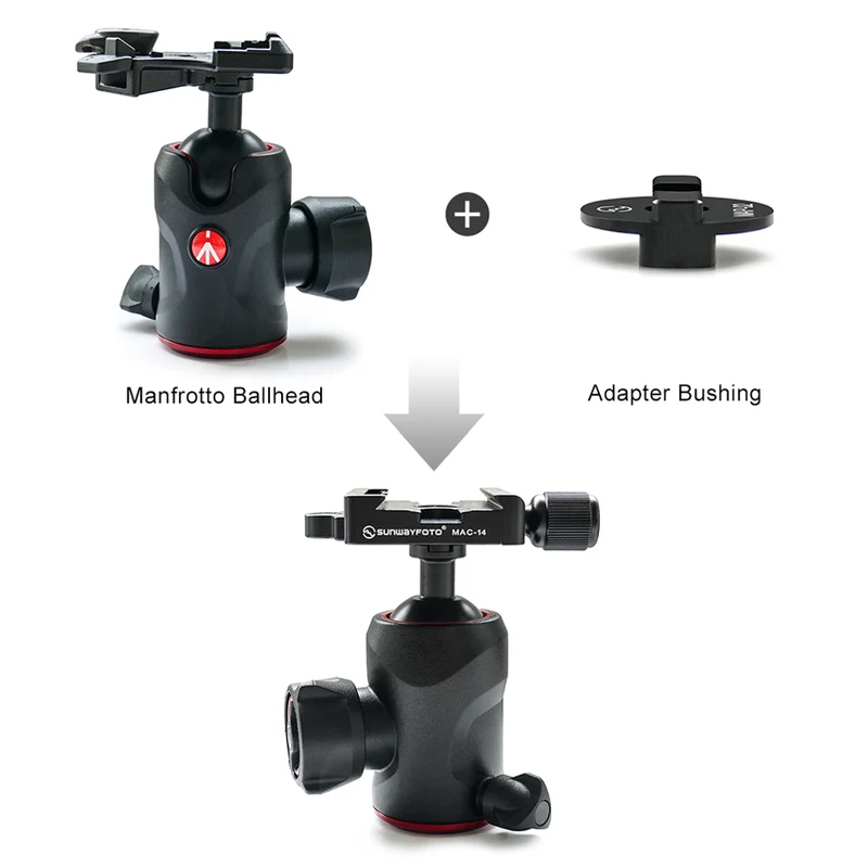 Sunwayfoto Manfrotto Ballhead adapter sunken top MAP-02