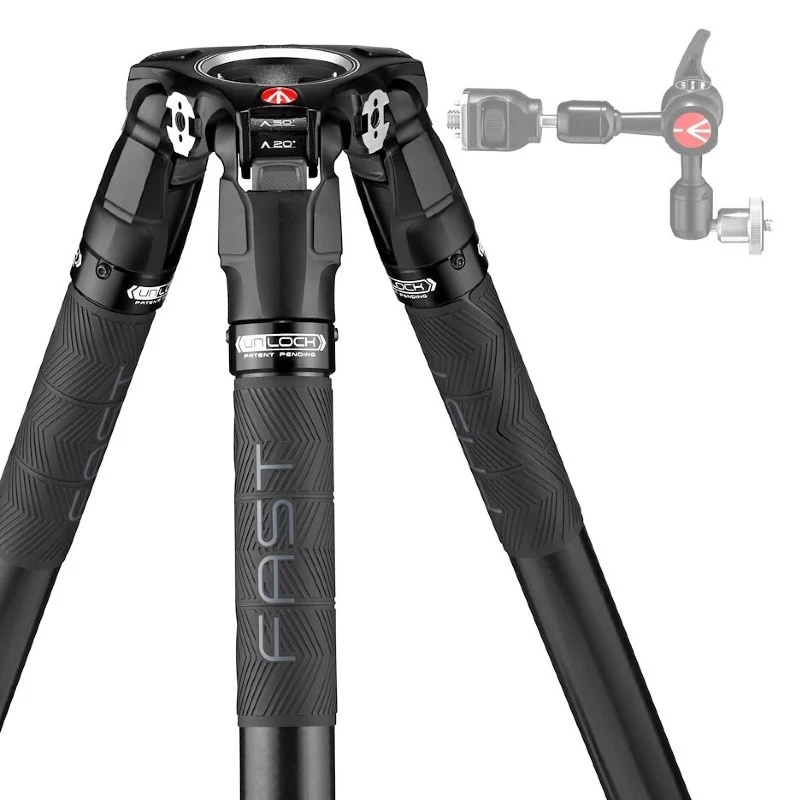 Manfrotto MVK504XTWINGA 504X Video head + aluminium Twin Leg GS tripod kit