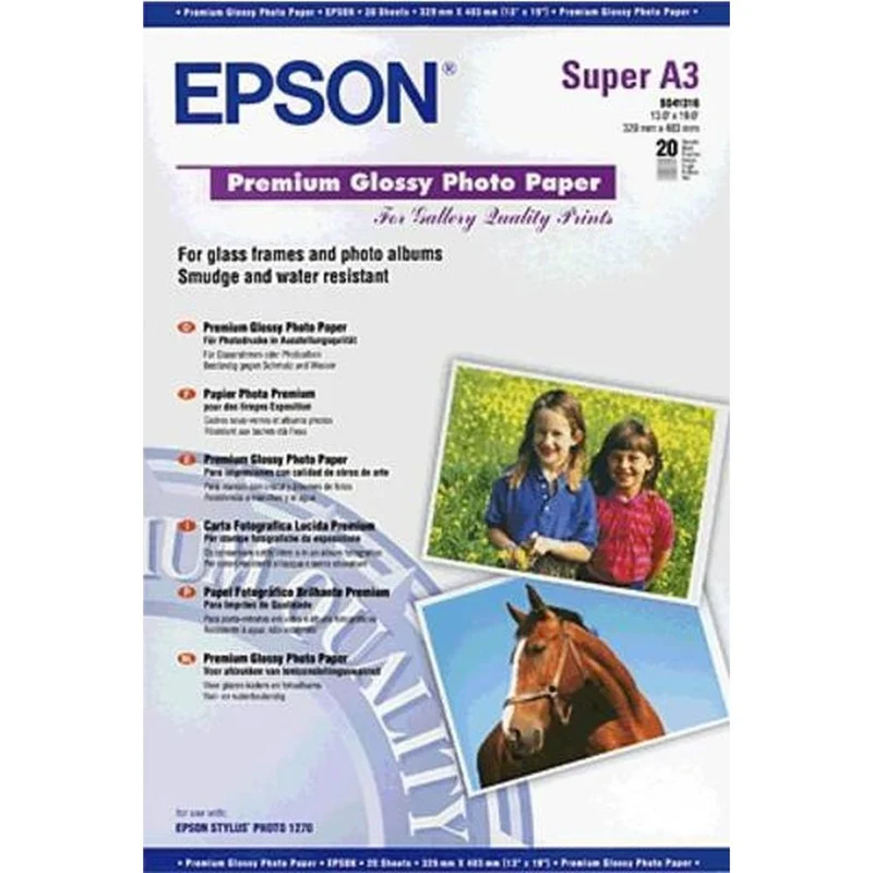 Epson S041316 A3+ Premium Glossy Photo paper 20 sheets