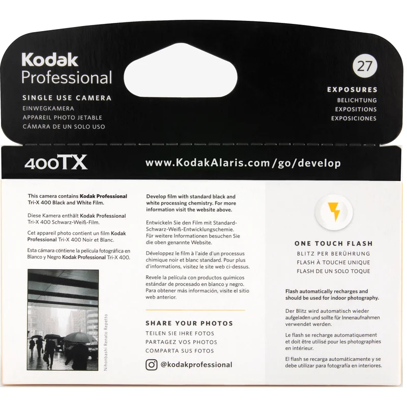 Kodak Professional Tri-X B&W 400 27 Exp Single Use Camera