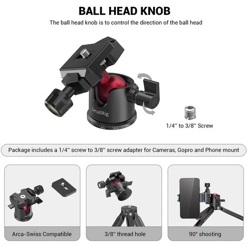 SmallRig 2664 TableTop Mini Tripod with Panoramic Ball Head