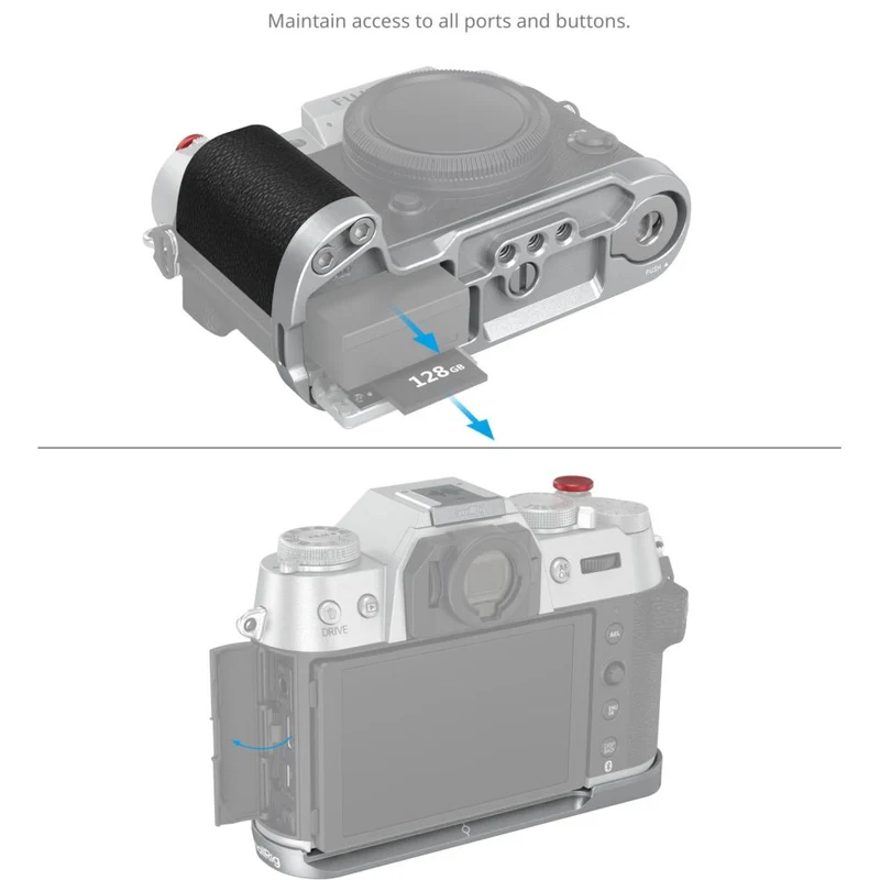 SmallRig 4713C L-förmige Montageplatte mit Silikongriff für FUJIFILM X-T50, silber