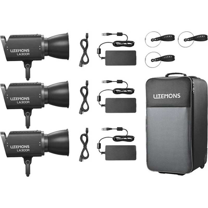 Godox Litemons LA300R RGB LED Light 3 Light Kit (black)